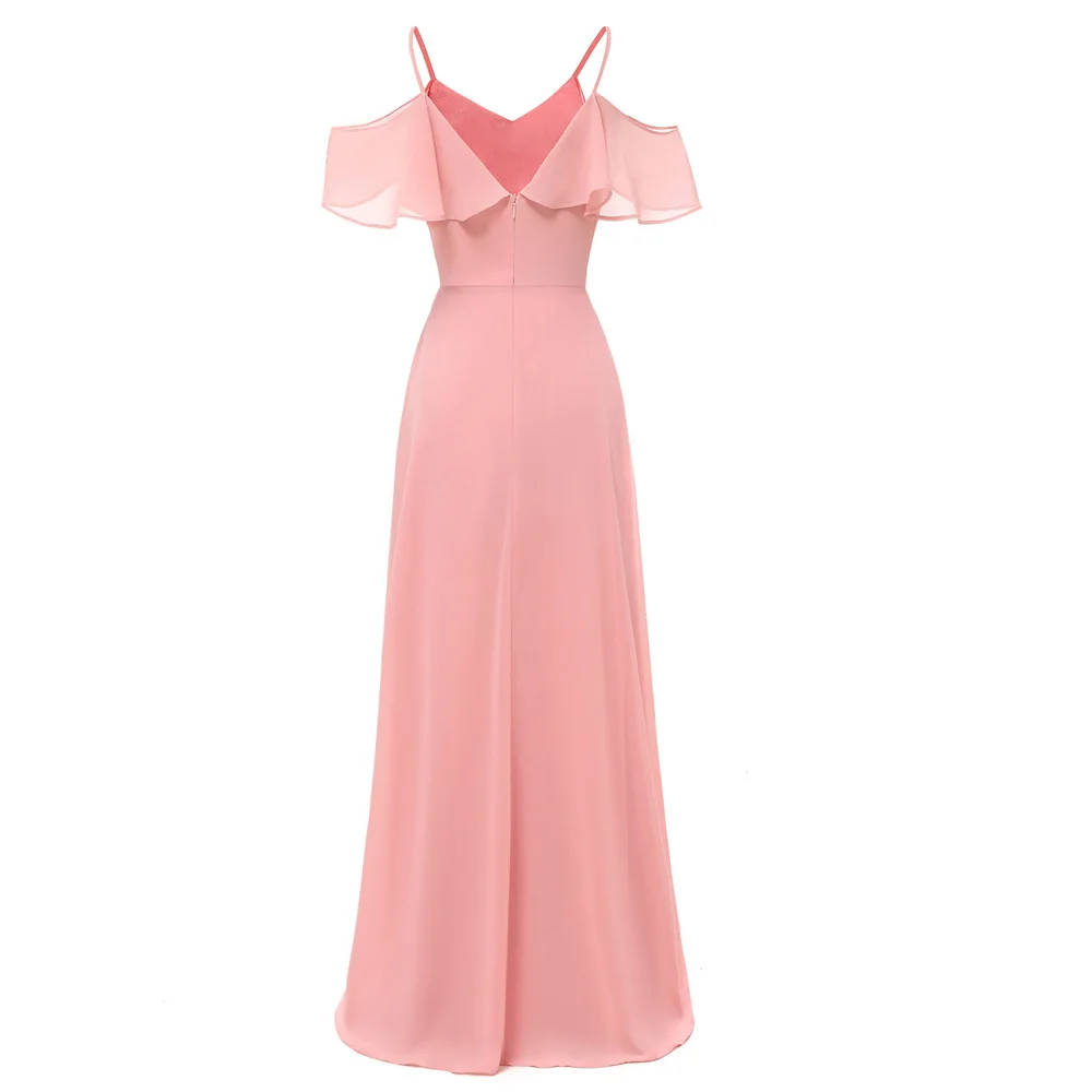 Женское платье на бретельках Vestido de festa темно красное розовое синее
