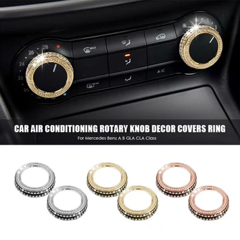 

For Mercedes Benz A B GLA CLA Class 2Pcs Car Air Conditioning Rotary Knob Decoration Covers Ring