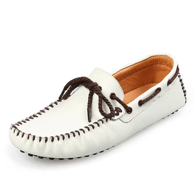Casual Shoes Leather Shoes Men Autumn British Style Loafers Low Cut Lacing