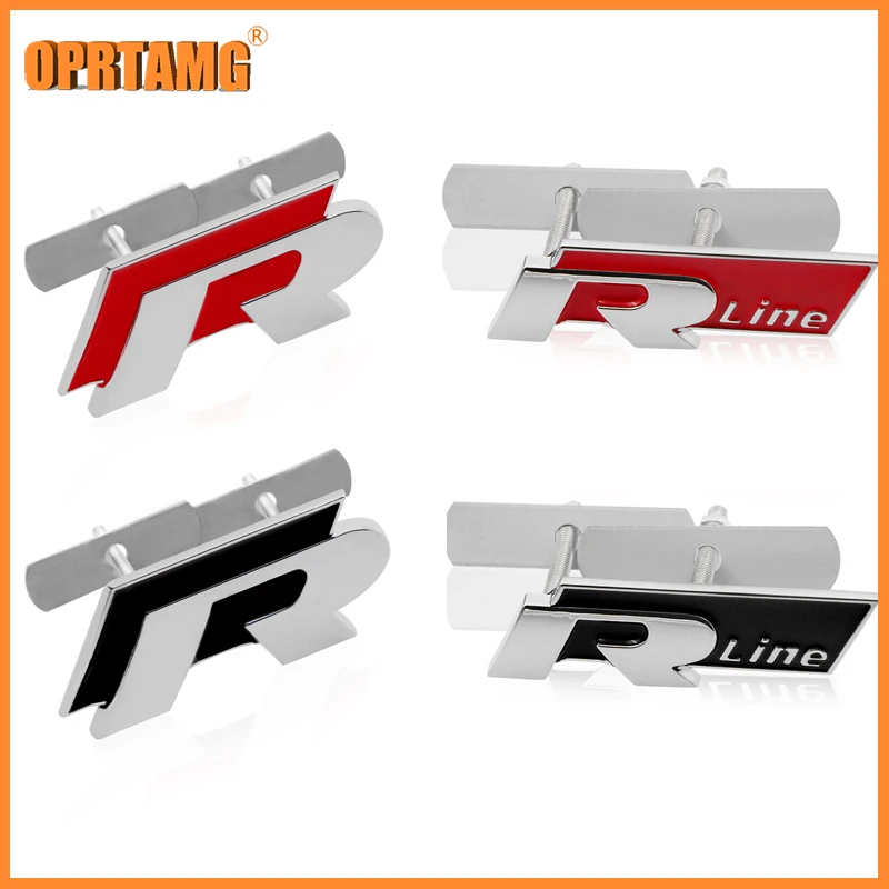 

1pcs Car R badge R Line Emblem Auto Hood Front grille Labeling Car Sticker For Polo golf 4 5 6 mk5 mk6 mk7 b5 b6 Car accessories