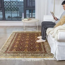 Yilong 5'x7' персидский шелковый ковер темно-синий vantage ручной завязанный традиционный Восточный ковер(1914