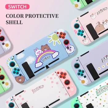 

Cute Pink Colorful Nintend Switch Game Console Protective Case Split Dockable NS Joy-Con Full Cover Case for Nintendos Switch