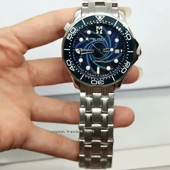 

2020 New Bliger 41mm Top Mens Luminous Watch Sapphire Glass Ceramic Bezel Blue Dial Men's Automatic Mechanical Watch