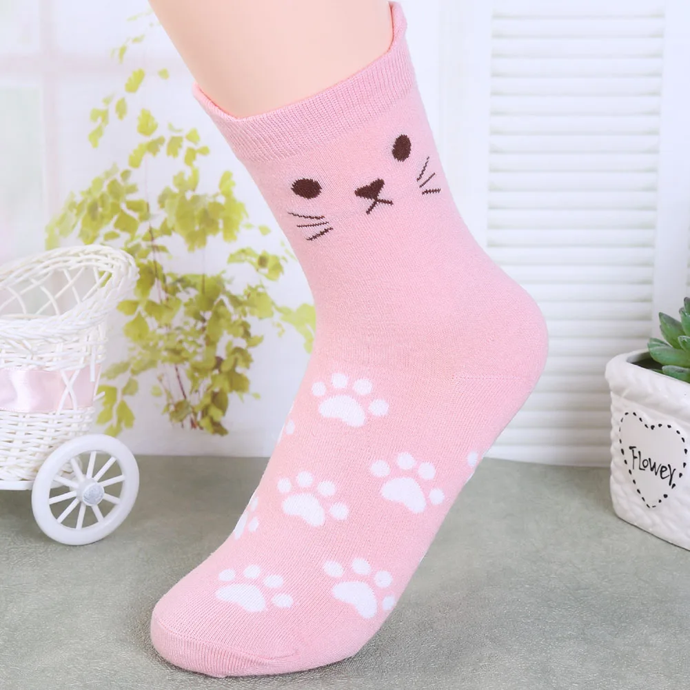 5 пар для женщин новинка Повседневное Harajuku теплые короткие носки до лодыжки протектор кошка Забавный животный узор осень мультфильм Funky