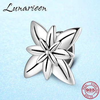

Lucky mysterious charm flower spacer stopper 925 Sterling Silver bead fine Jewelry making fit Original europeu Charms Bracelet