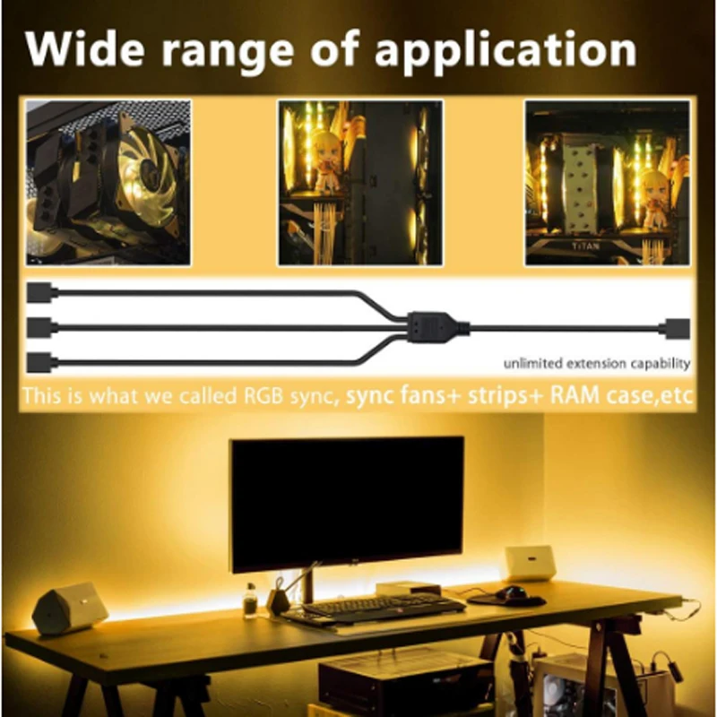 Magnetic RGB LED Strip Light PC Computer Gaming Case Magnetic Strip Light DIY
