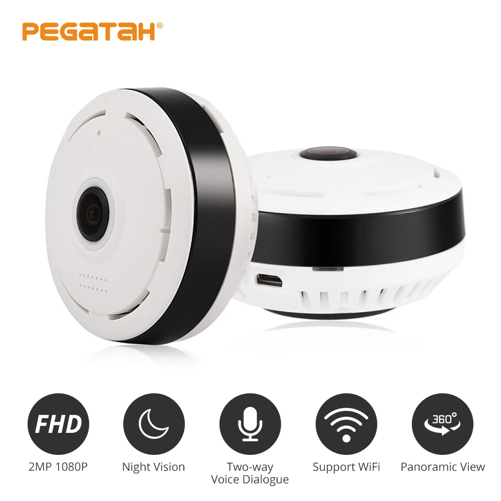 Caméra Panoramique Wifi 3mp 1080p Caméra De Sécurité 360 Degrés Panoramique  Fisheye Caméra Ip Vision Nocturne Cctv Caméra De Surveillance - Caméras De  Surveillance - AliExpress