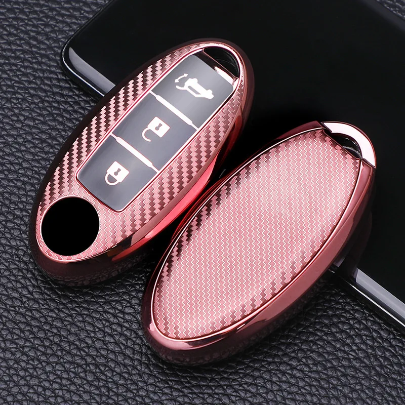 Porte-clés Fibre Carbone Pour Nissan X-Trail - Personnalisé, Avec Anneau En D Pivotant