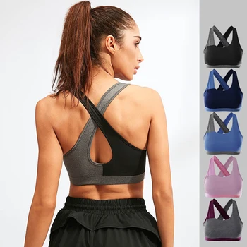 

Aipbunny 2020 Quick Dry Yoga Sports Bra Women Push Up Gym Brassiere Fitness Crop Top Shake-proof Running Underwear Workout Tops