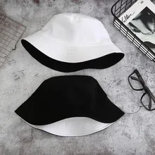Double-sided Wearing Cap Solid Color Bucket Hat Men Women Cotton Flat Sun Hat Reversible Fisherman Hat Winter Warm Bucket Cap