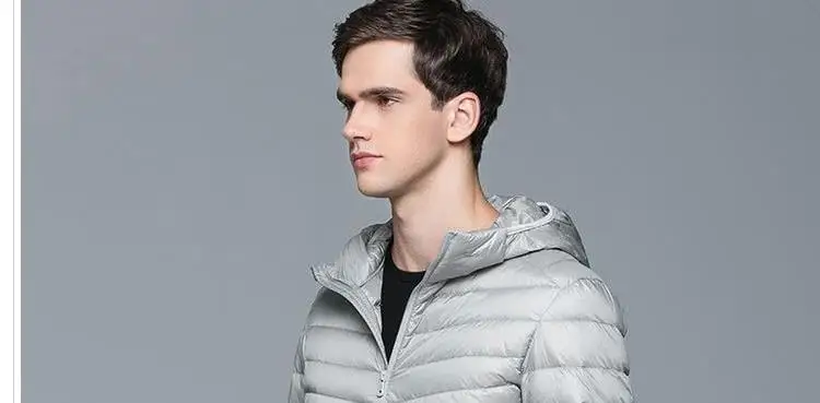 OLOEY New Fashion Ultra Light Jacket Men Spring Autumn Hooded Waterproof Jackets Male Casual Winter Warm Coat