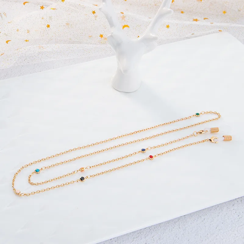 Colorful Beads Link Chain Eyeglasses Chains Reading Glasses Sunglasses Strap Cord Holder for Eyewear Neck Headband Accessories