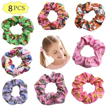 

free shipping 8pcs/pack princess fun scrunchies inspired girl made of hair pattern for hair scrunchies