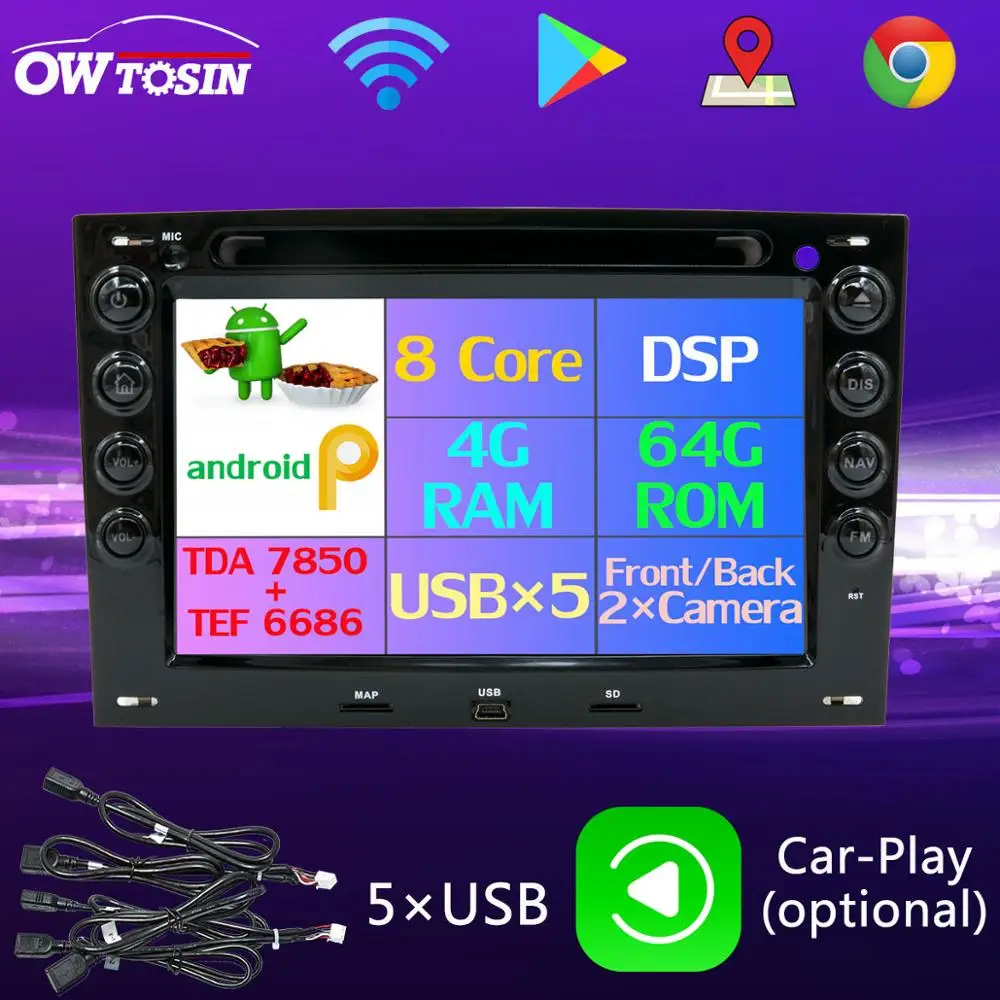 Octa Core 4gb Ram Android 9 0 5 Usb Port Car Dvd Player For