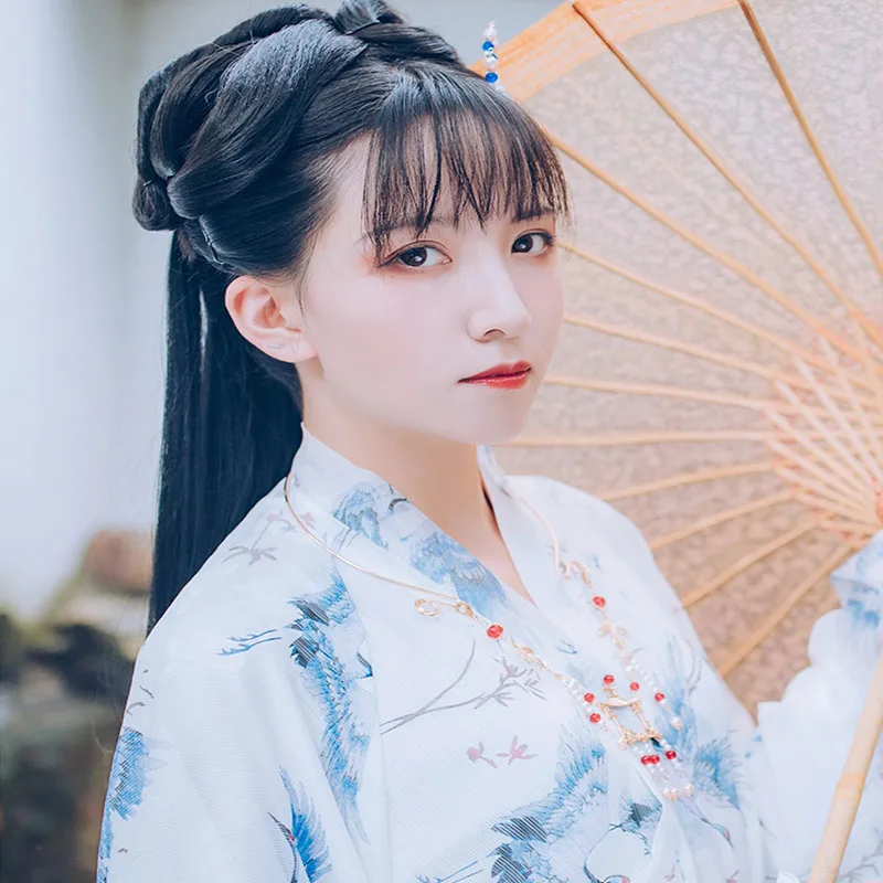QIANJI китайский головной убор Hanfu, жемчужная Шпилька с кисточками, Шпилька для девочек, старинный стиль, ожерелье, ювелирный головной убор