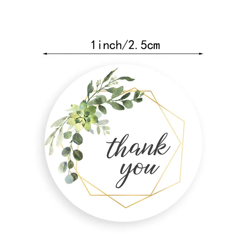 100-500pcs 감사합니다 라운드 스티커 스크랩북 봉투 인감 스티커 선물 꽃 장식 편지지 라벨 스티커