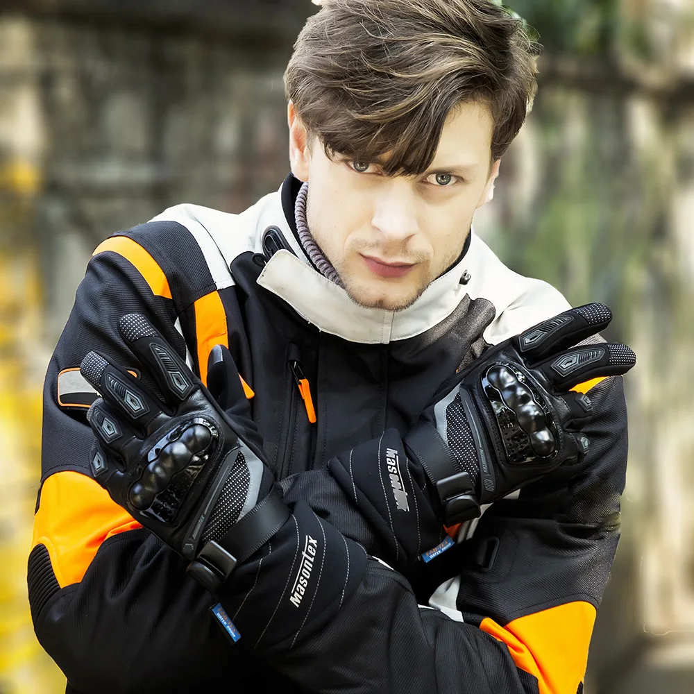 Masontex, мотоциклетные перчатки, водонепроницаемые, Guantes Moto, полный палец, Gant, Moto, сенсорный экран, перчатки, мотоциклетные, мото перчатки для зимы