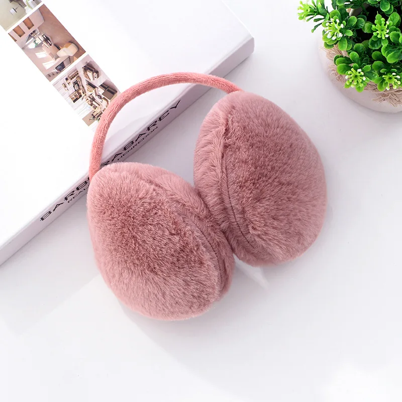 Orejeras de piel para mujer, orejeras de Color sólido, cálidas y cómodas, para esquí, a la moda, para Otoño e Invierno