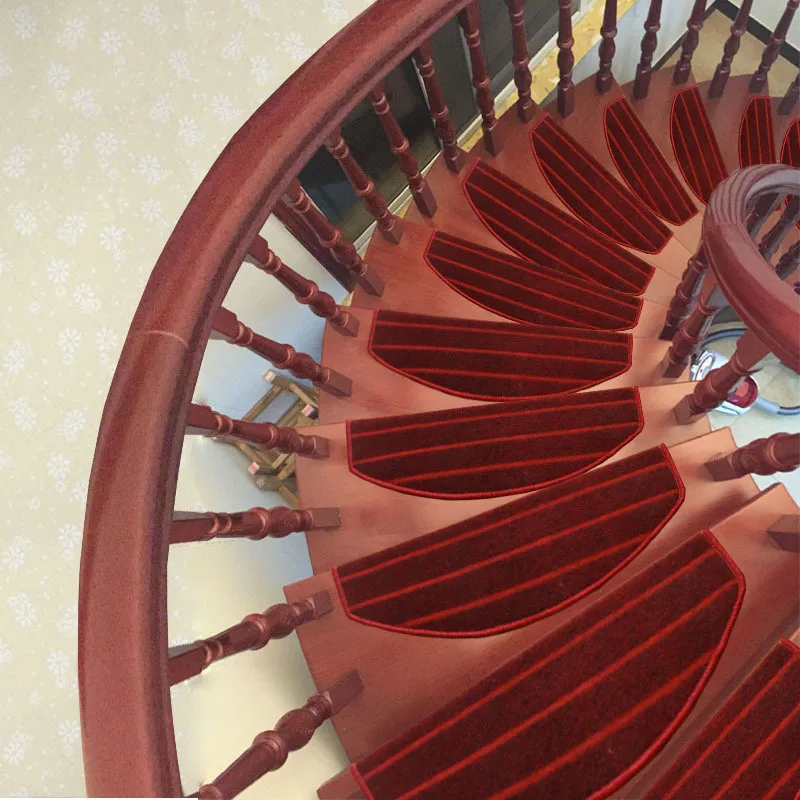 red stripes 14 шт., клейкие лестничные ступени, прямоугольные Нескользящие лестничные ковры, коврики, многократное использование ковров, защитные накладки, коврики для дома - Цвет: red stripes