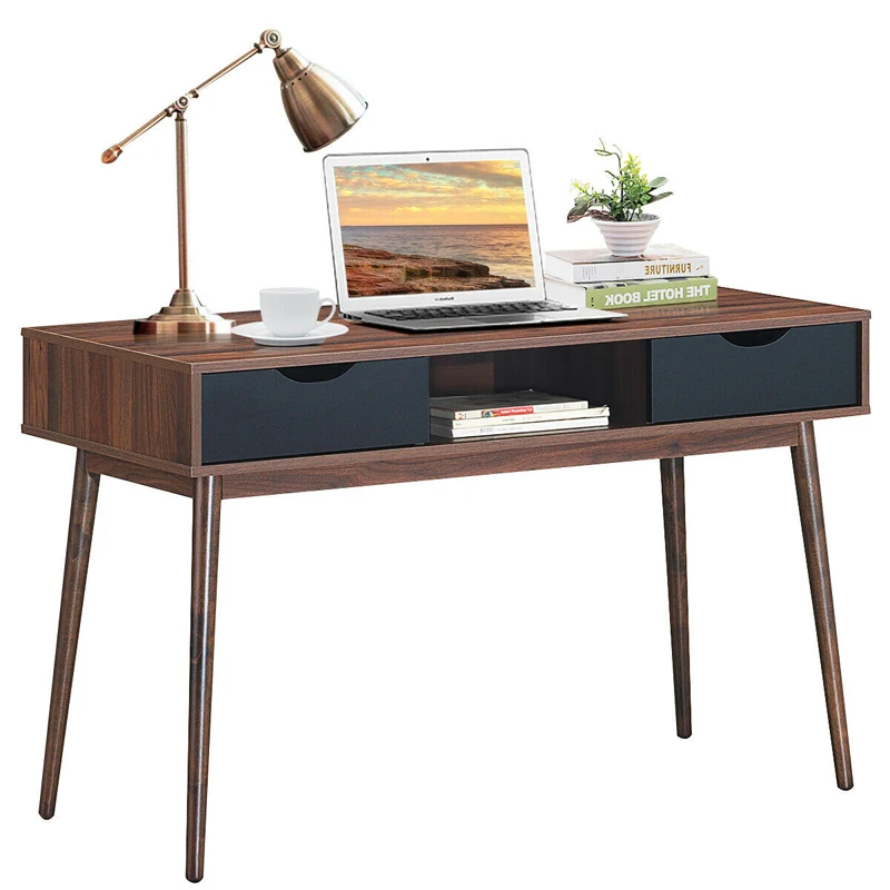 

Computer Desk PC Laptop Writing Table with Drawers & Shelf HW62989
