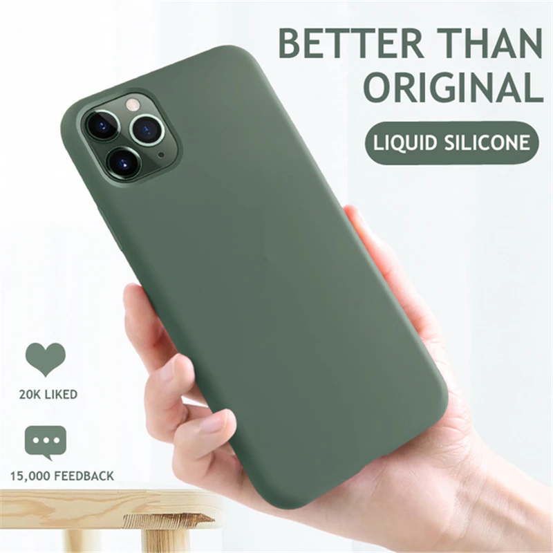 

Liquid Silicone Case For iPhone 12 Soft TPU Cases For iPhone SE 2020 6 7 8 Plus XS 11 Pro Shockproof Cover for iPhone 12 Bumper