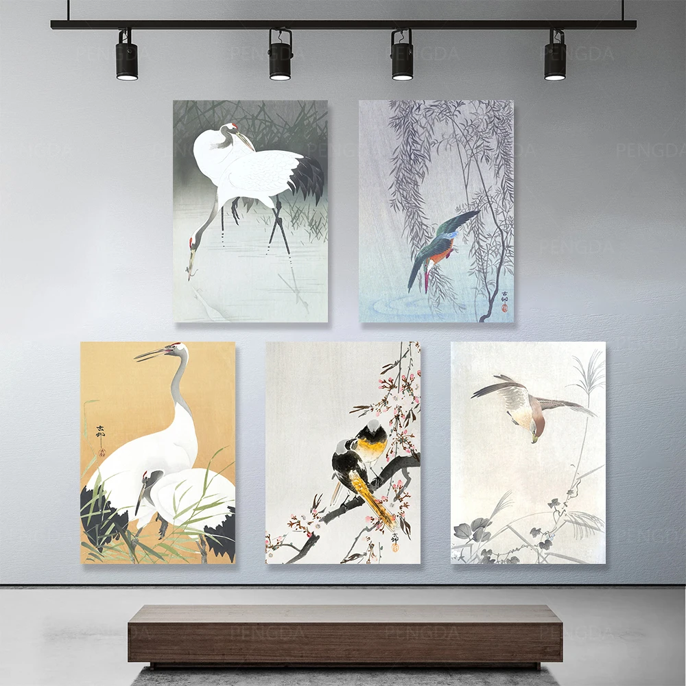 

Elegant Birds Red-crowned Crane Wall Art Canvas Painting Nordic Posters and Prints Wall Pictures for Living Home Decoration