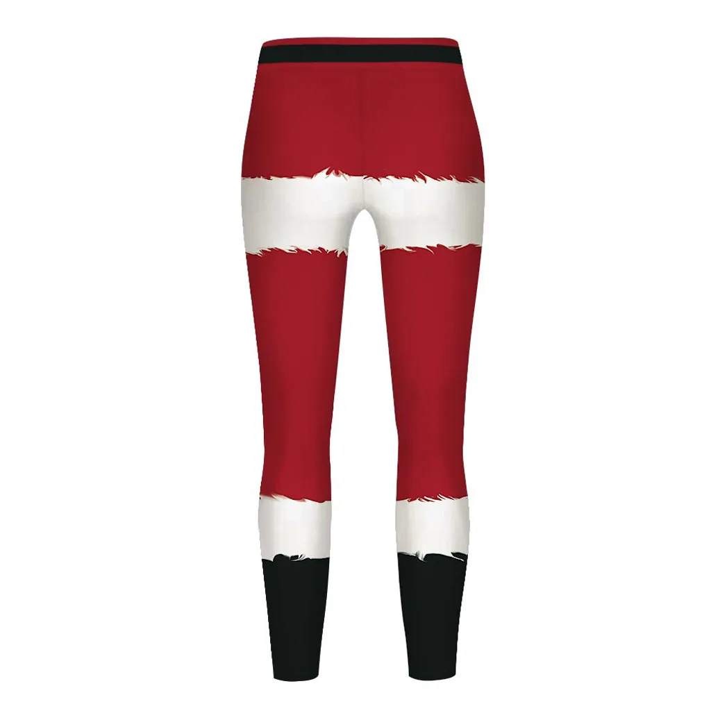 Теплые штаны для детей-подростков эластичные леггинсы с 3D принтом для девочек Рождественские штаны принцессы Спортивные Леггинсы, одежда для девочек