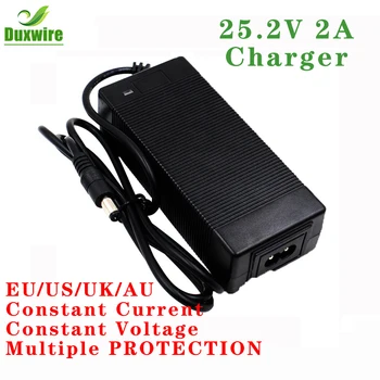 

25.2V2A Li-ion Battery Charger EU US UK AUPlug 100-220V Electric Scooter 18650 Charger