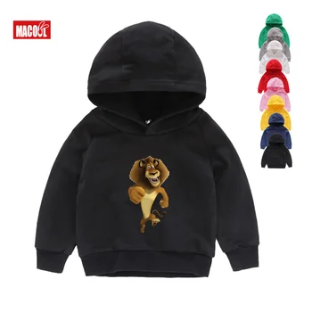 

Kids Funny Madagascar Popular Cartoon Zebra Lion Hippo Hoodies Sweatshirts 2019 Super Lovely Popular Cartoon Hoodies for Boys 6T