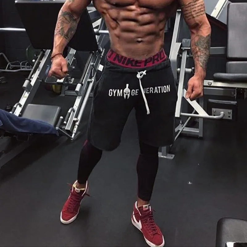 

Muscle Brother Summer Sports Elasticity Training Shorts Running Loose-Fit Trend Shorts Casual Sportsman Shorts