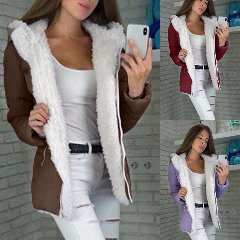 JAYCOSIA New Parkas Woman Winter Coat Thicken Cotton Jacket Outwear Zipper Coat For Women Thick Overcoat 1022