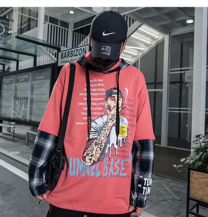 AELFRIC мужские толстовки с принтом в стиле пэчворк,, Harajuku, уличная одежда, толстовки с капюшоном, мужские повседневные хлопковые пуловеры в стиле хип-хоп