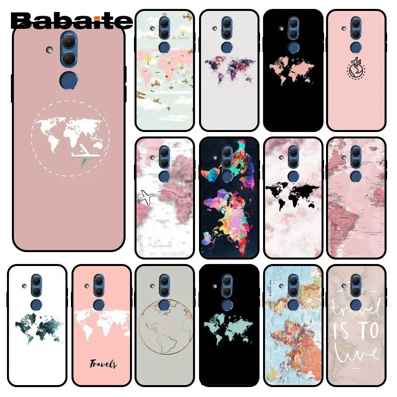 

Babaite World Map Travel Just Go Phone Case for Huawei Mate 10 20 Lite 20X Mate20 10 Pro Mate9 Nova3 3i