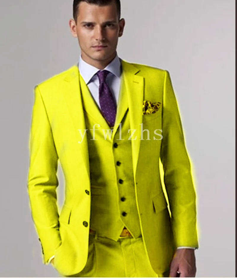 

New Arrival Two Buttons Groomsmen Notch Lapel Groom Tuxedos Men Suits Wedding/Prom Best Man Blazer ( Jacket+Pants+Vest+Tie) B185