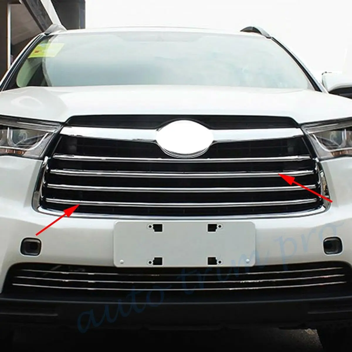 Хромированный чехол для Toyota Kluger high Lander 2014 2015 2016 аксессуары передняя решетка гриль