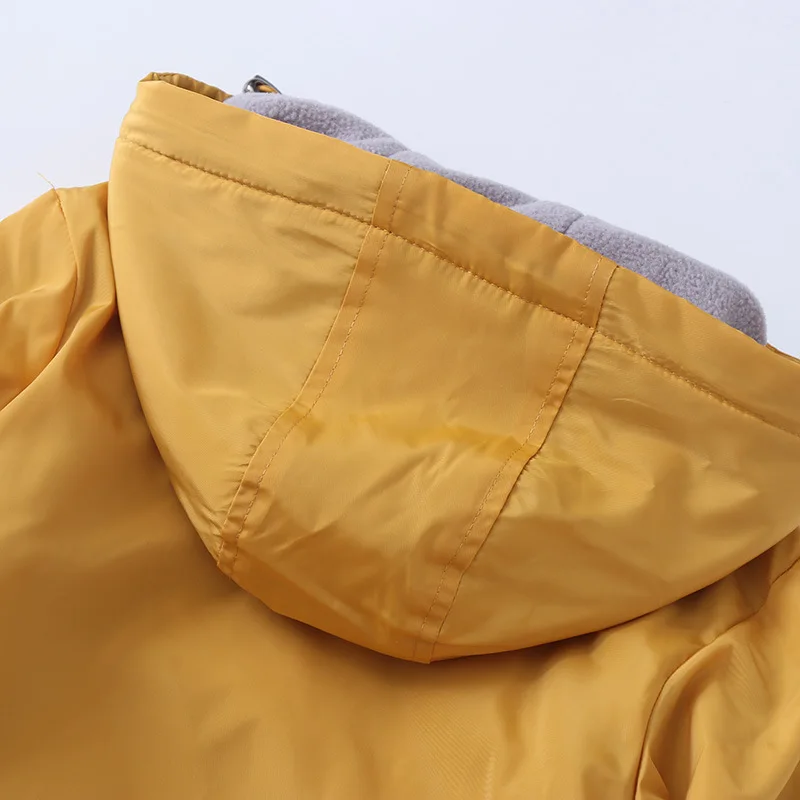 IYEAL/Детская ветрозащитная куртка с капюшоном для мальчиков пальто с подкладкой из флиса на двойной молнии с карманом, Детская верхняя ветровка для детей от 3 до 8 лет