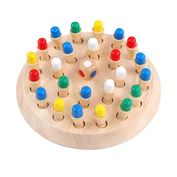 

Wooden Memory Match Chess Game Color Funny Block Board Learning Toys Parent-Child Interaction Toy Brain Teaser for Boys Girls