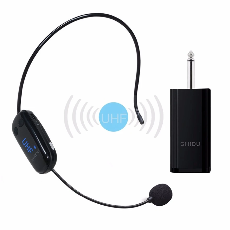 

SHIDU U9 UHF Wireless Microphone Portable 2 In 1 Headset Handheld 6.5mm Connector Voice Sound Amplifier For Speakers Instructor