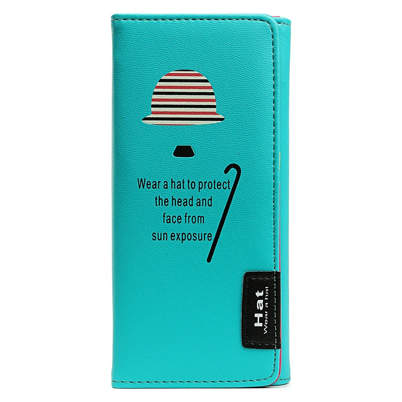 

Ladies Womens Envelope Leather Wallet Button Clutch Purse Long Handbag Card Bag Hat Pattern