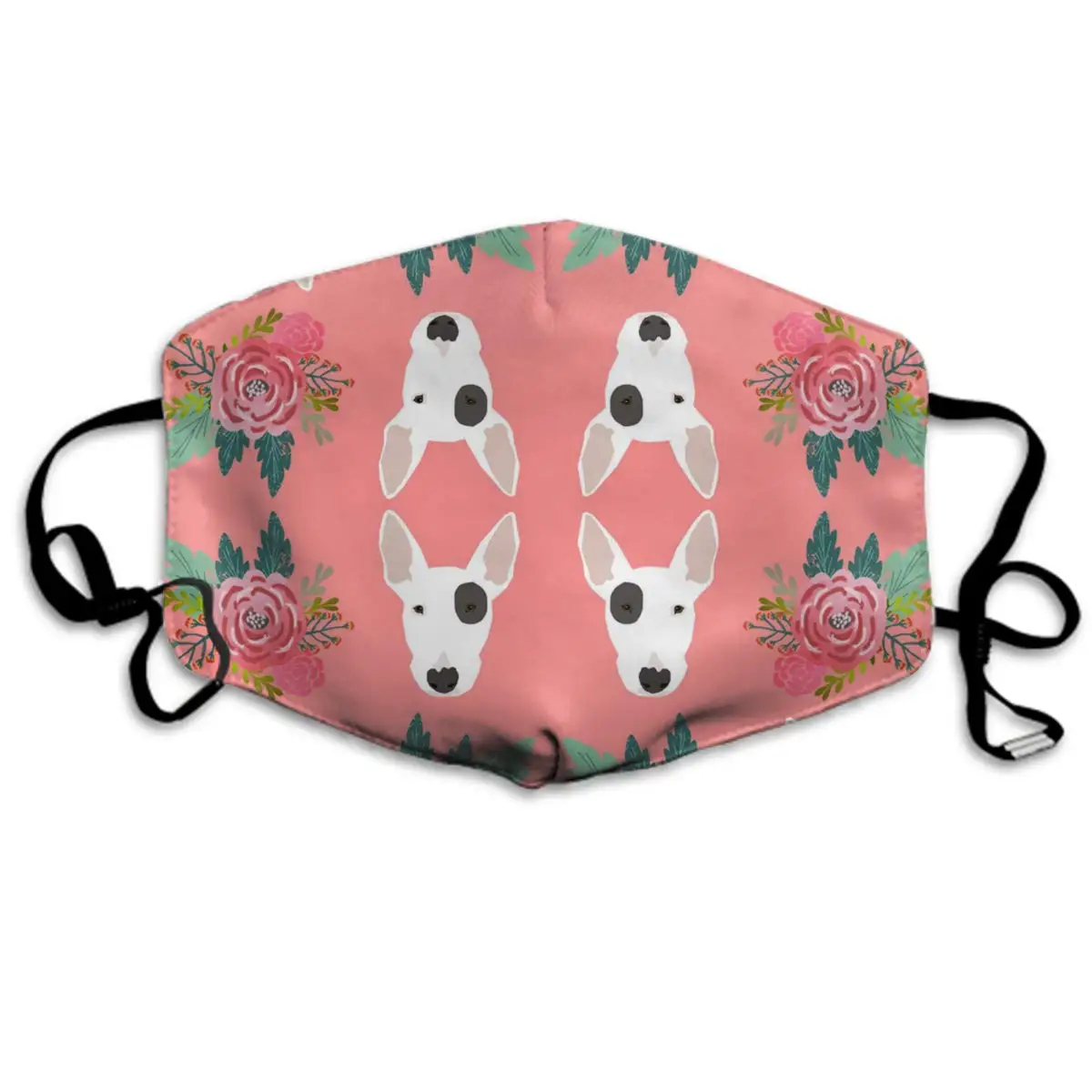 Удобная двухслойная Пылезащитная маска мягкий бультерьер цветочный узор для