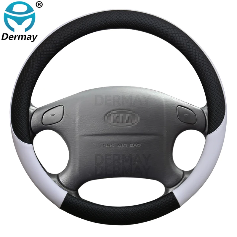 

100% DERMAY Brand Leather Sport Car Steering Wheel Cover for Kia Sephia SHUMA Auto Accessories