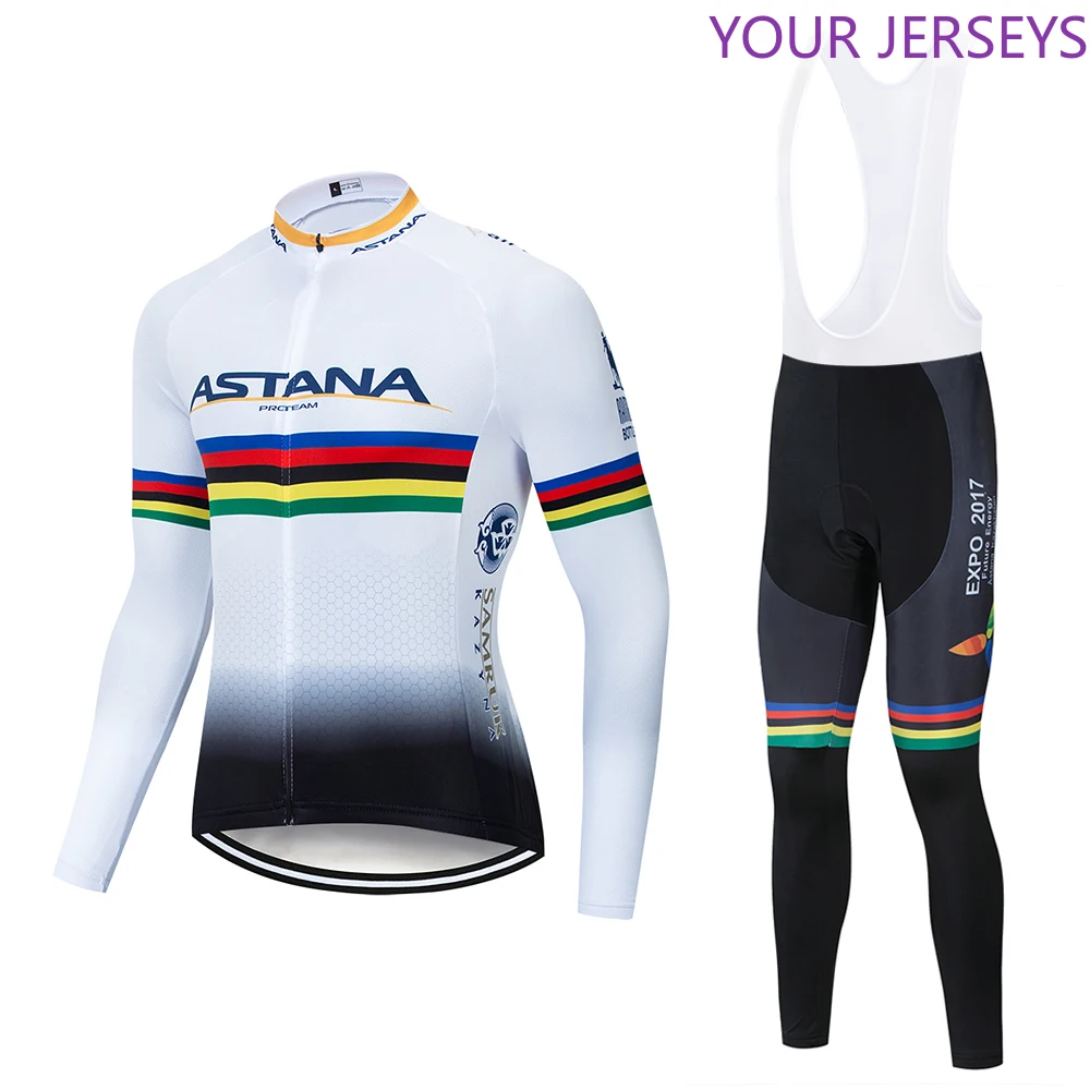 ASTANA 2020 Men's Cycling Shirt 9D Gel Pad Cycling Pants MTB Bike Cycling Clothing Spring / Autumn Outdoor Cycling Gear Jersey