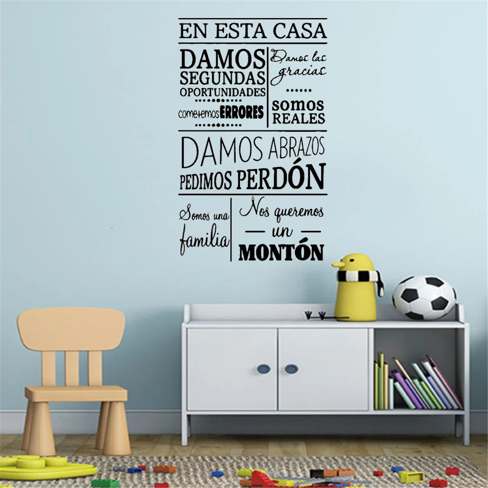 

Spanish Elegant Quote Wall Sticker Removable Wall Decals For Baby's Rooms Vinyl Wallpaper Mural RU4031