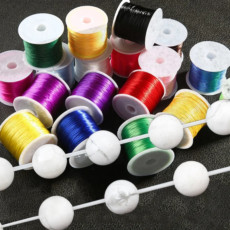 10-40m Roll Strong Elastic Crystal Beading Cord 1mm for Bracelets Stretch Thread  String Necklace DIY