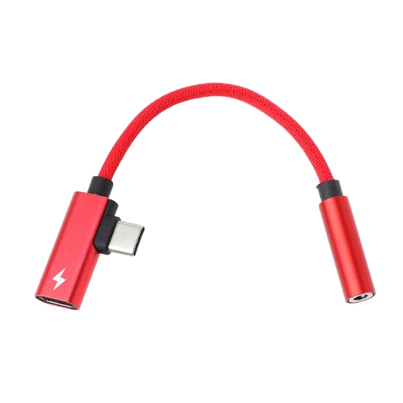 USB 3,1 type C до 3,5 Jack аудио зарядный кабель для Xiaomi 6 huawei Mate10 P20 LX9A - Цвет: R