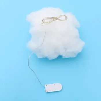 

1 Set DIY Cloud Shape Night Light Cotton Lamp Bedroom Night Light Creative Decortaive Night Lamp DIY Light Making Supplies (Whit