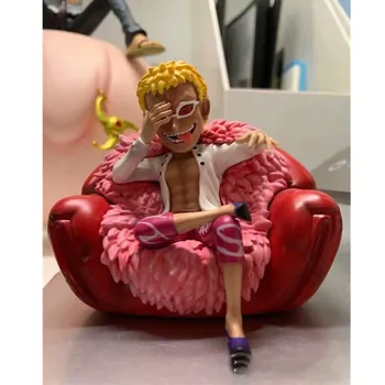 

5" One Piece Statue Donquixote Doflamingo Sitting Statue Bust Full-Length Portrait Original GK Action Figure Toy BOX 12CM Q438