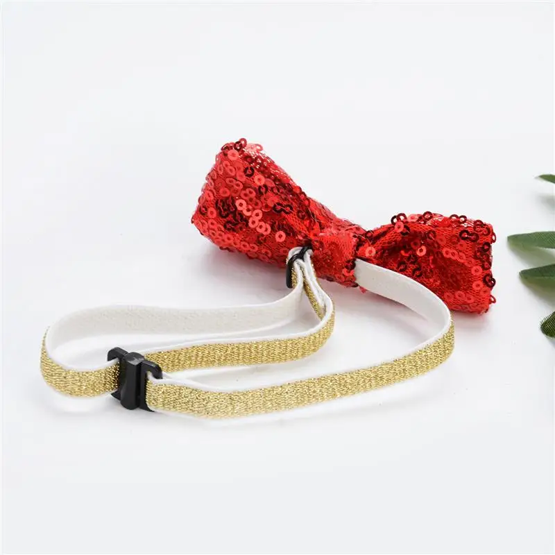 Christmas Cute Pet Bowtie Fashion Adjustable Sequin Dog Bow Tie Pet Collar Tie for Christmas