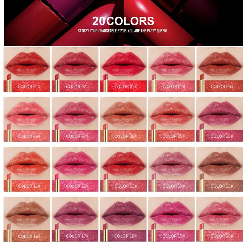 20 цветов матовая помада сексуальная красная косметика для губ Макияж водостойкий блеск для губ палка