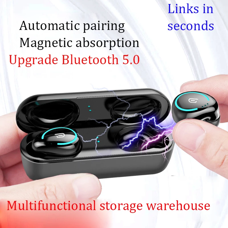 bilateral Stereo Headphone Wireless Bluetooth V5 0 Earphone Mini Earbuds With Mic Charging Box Sport Headset For Smart Phone